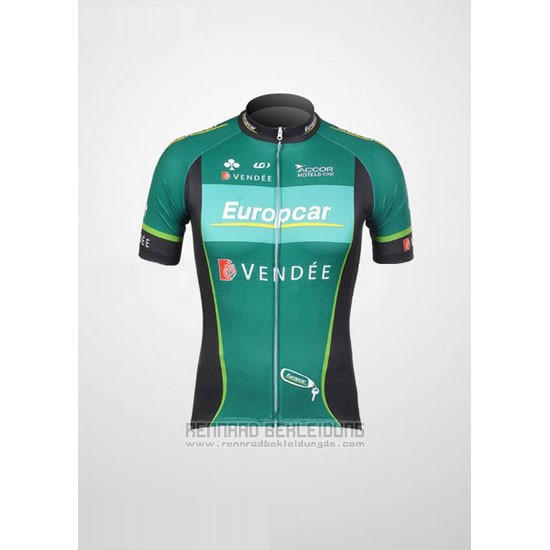 2012 Fahrradbekleidung Europcar Grun Trikot Kurzarm und Tragerhose